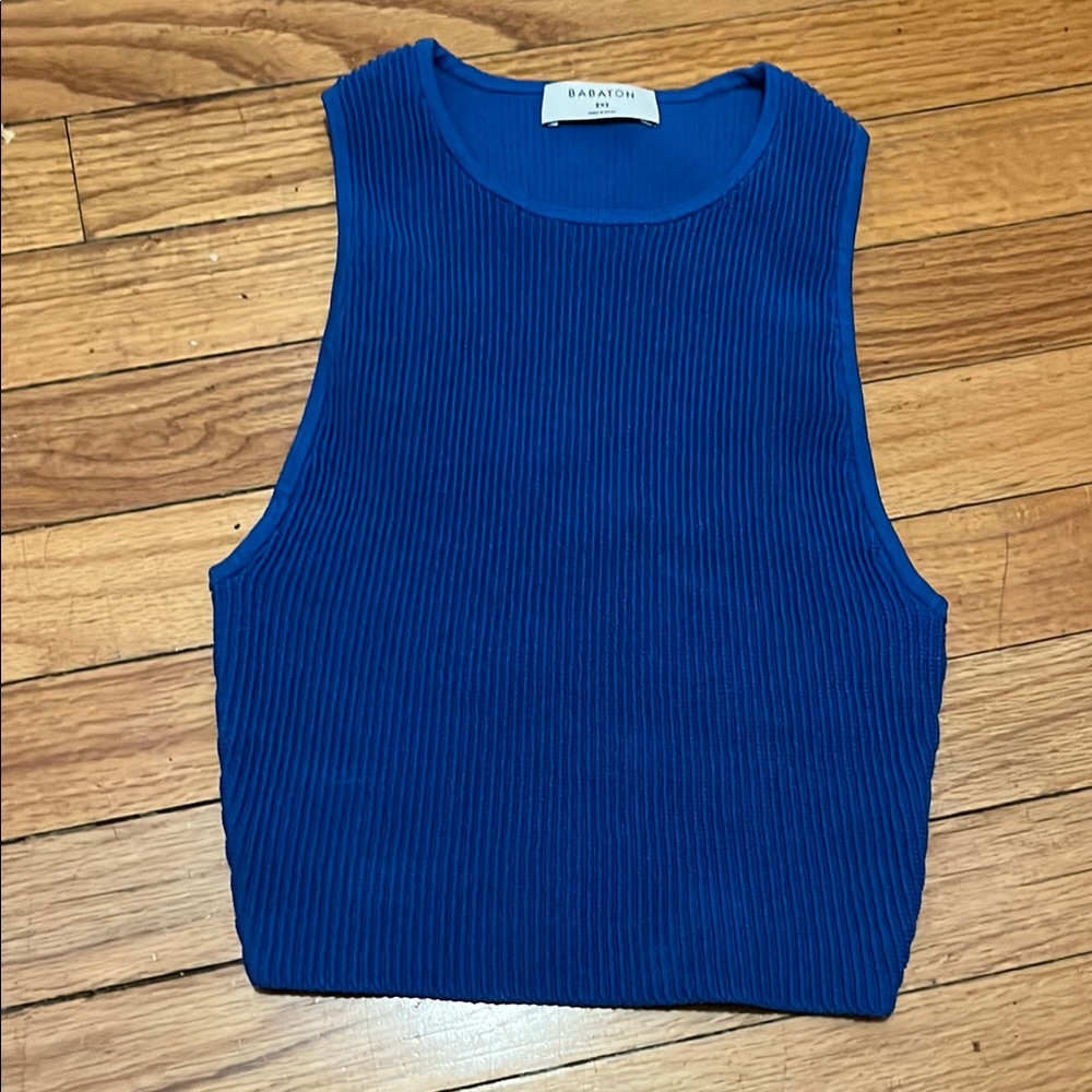 Babaton Royal Blue Ribbed Tank Top